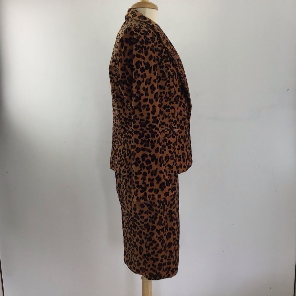 Suzanne Somers Collection vintage? Leopard print skirt suit pink lining … - Picture 3 of 15